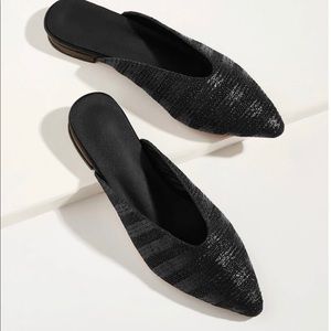 🍉 Straw Pointy Mules - Black 🍉